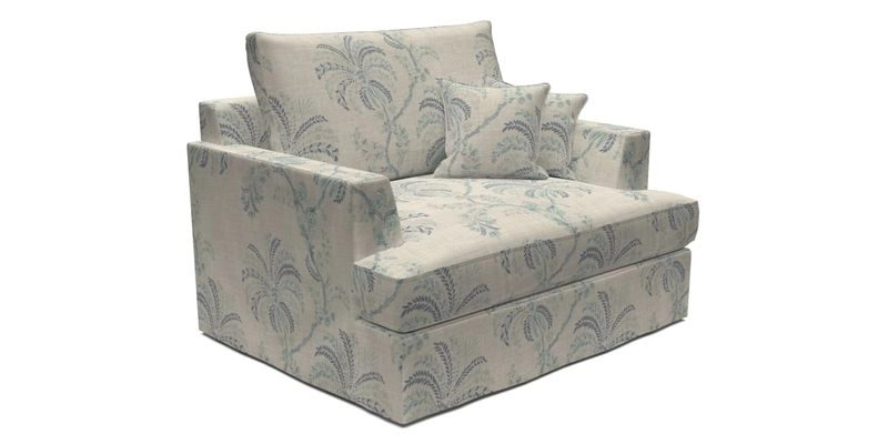 Slingsby Snuggler Fitted Cover Sofa in Two Tone Plain Biscuit.  Loose cover version available