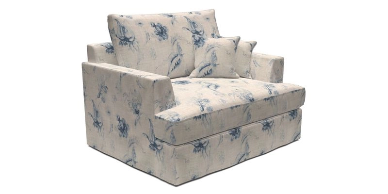 Slingsby Snuggler Fitted Cover Sofa in Two Tone Plain Biscuit.  Loose cover version available