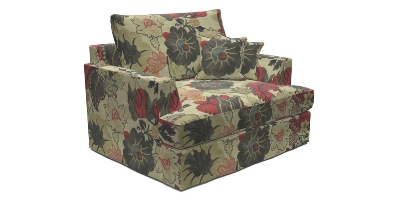Slingsby Snuggler Fitted Cover Sofa in Two Tone Plain Biscuit.  Loose cover version available