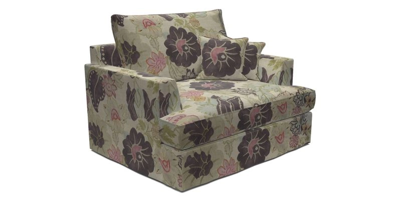 Slingsby Snuggler Fitted Cover Sofa in Two Tone Plain Biscuit.  Loose cover version available