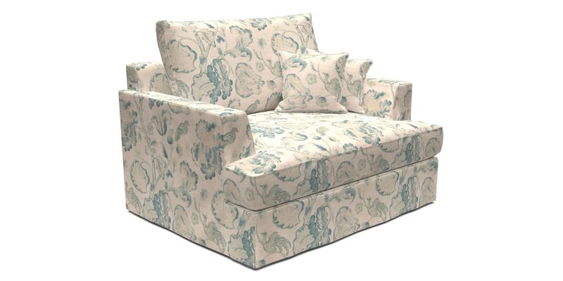 Slingsby Snuggler Fitted Cover Sofa in Two Tone Plain Biscuit.  Loose cover version available