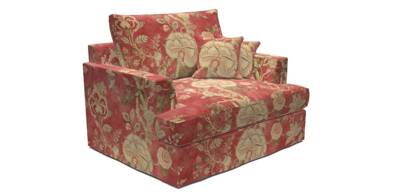 Slingsby Snuggler Fitted Cover Sofa in Two Tone Plain Biscuit.  Loose cover version available