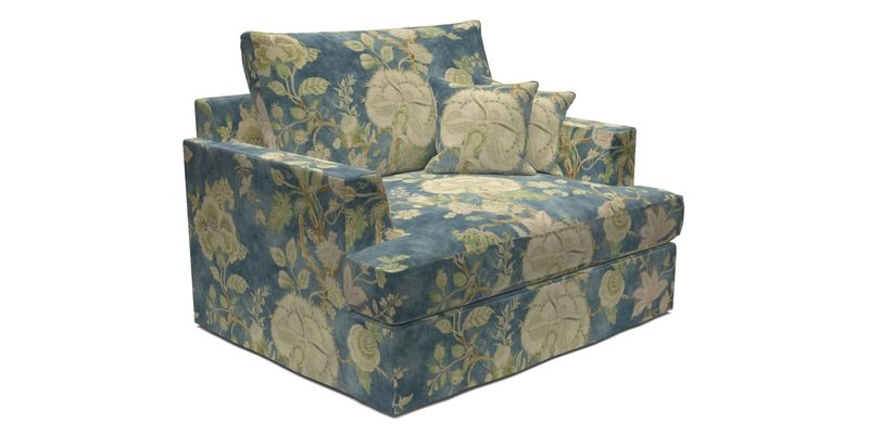 Slingsby Snuggler Fitted Cover Sofa in Two Tone Plain Biscuit.  Loose cover version available