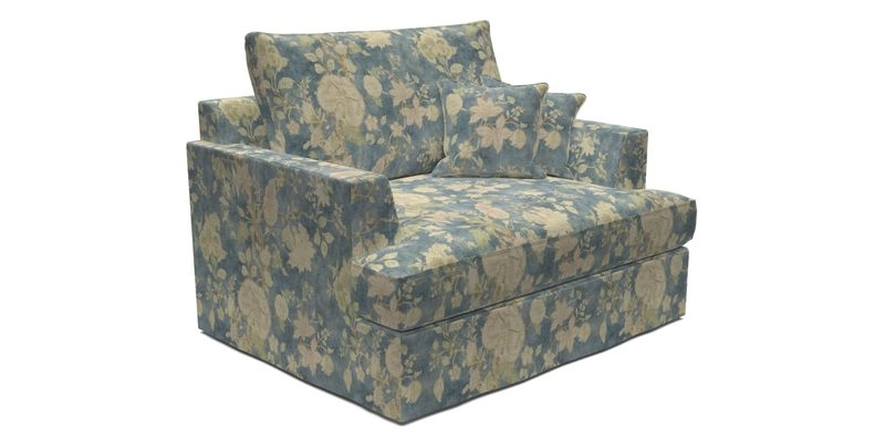 Slingsby Snuggler Fitted Cover Sofa in Two Tone Plain Biscuit.  Loose cover version available