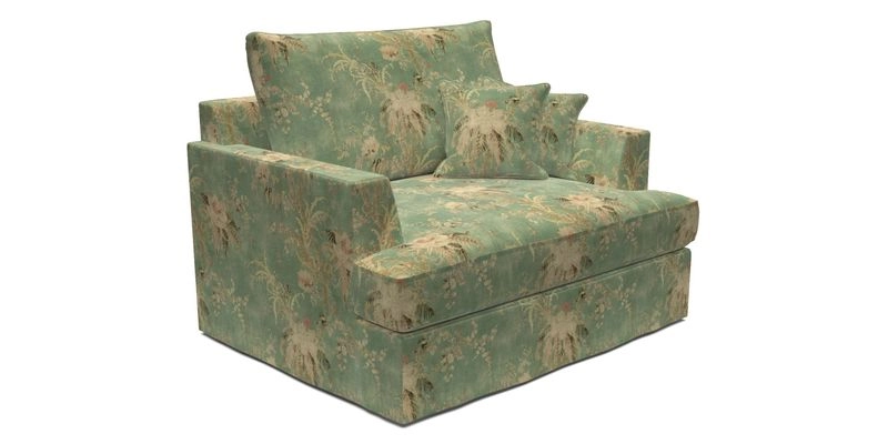 Slingsby Snuggler Fitted Cover Sofa in Two Tone Plain Biscuit.  Loose cover version available