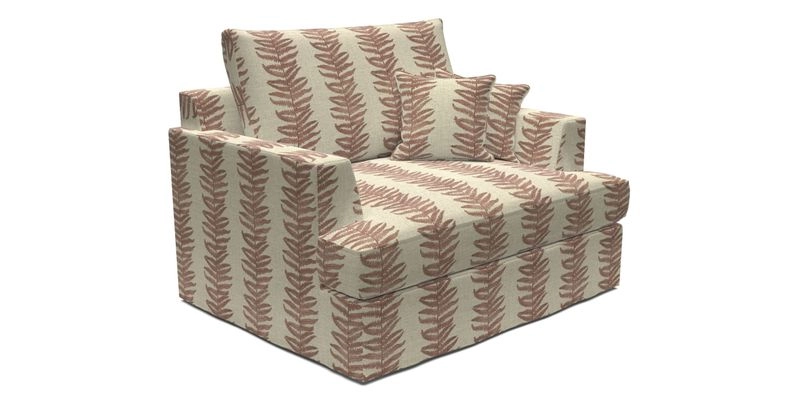 Slingsby Snuggler Fitted Cover Sofa in Two Tone Plain Biscuit.  Loose cover version available