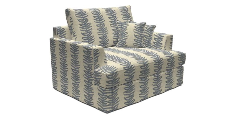 Slingsby Snuggler Fitted Cover Sofa in Two Tone Plain Biscuit.  Loose cover version available
