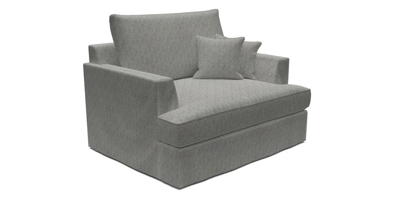 Slingsby Snuggler Fitted Cover Sofa in Two Tone Plain Biscuit.  Loose cover version available