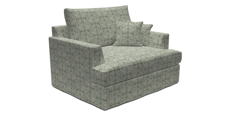 Slingsby Snuggler Fitted Cover Sofa in Two Tone Plain Biscuit.  Loose cover version available