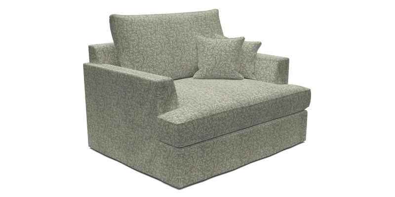 Slingsby Snuggler Fitted Cover Sofa in Two Tone Plain Biscuit.  Loose cover version available