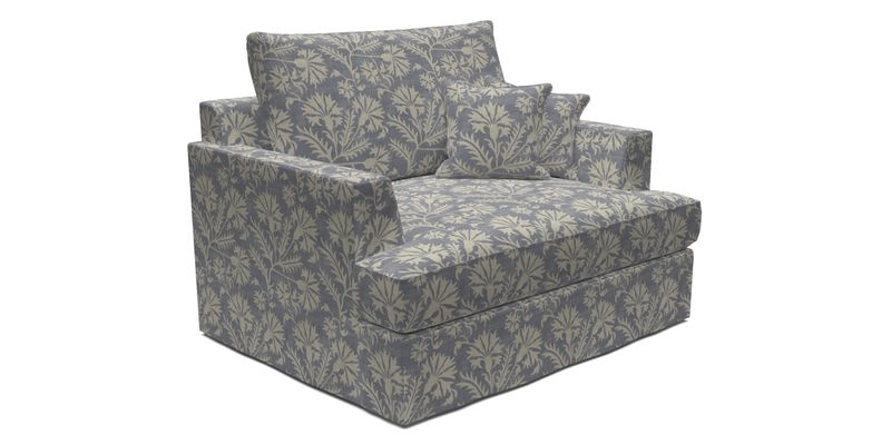 Slingsby Snuggler Fitted Cover Sofa in Two Tone Plain Biscuit.  Loose cover version available
