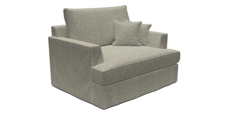 Slingsby Snuggler Fitted Cover Sofa in Two Tone Plain Biscuit.  Loose cover version available