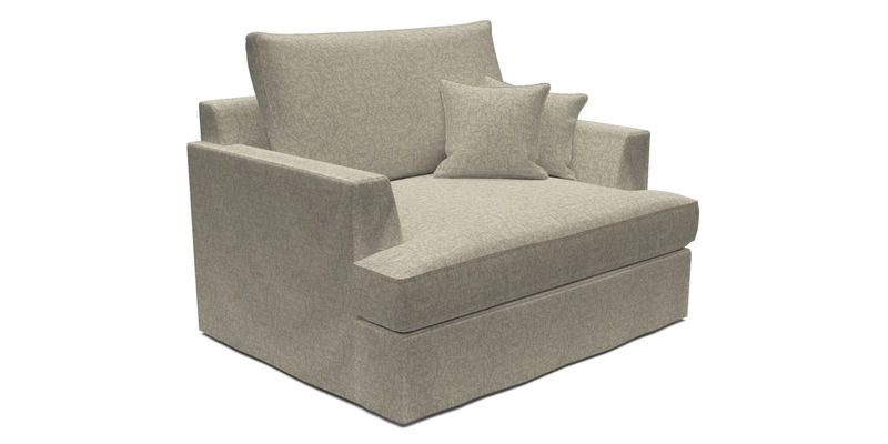 Slingsby Snuggler Fitted Cover Sofa in Two Tone Plain Biscuit.  Loose cover version available
