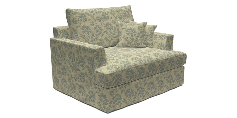Slingsby Snuggler Fitted Cover Sofa in Two Tone Plain Biscuit.  Loose cover version available