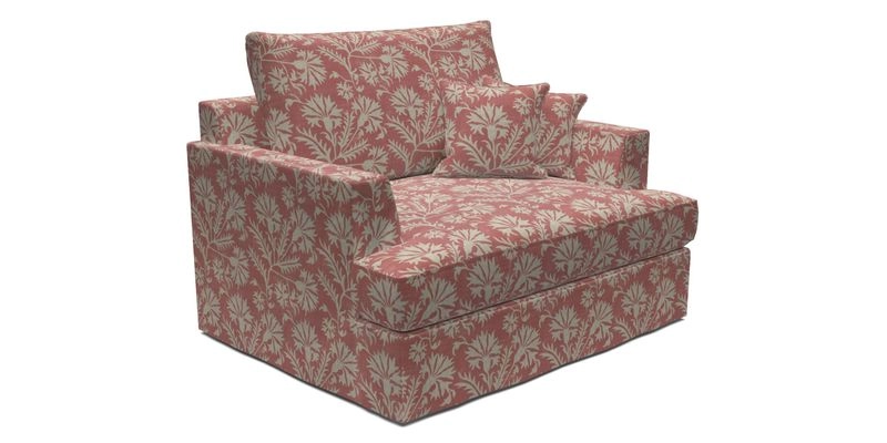 Slingsby Snuggler Fitted Cover Sofa in Two Tone Plain Biscuit.  Loose cover version available