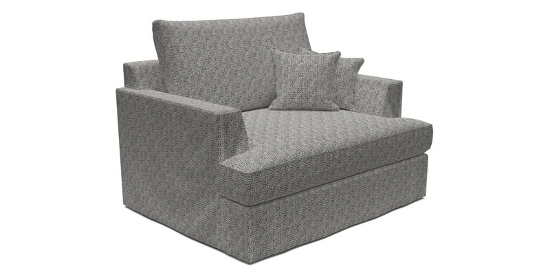 Slingsby Snuggler Fitted Cover Sofa in Two Tone Plain Biscuit.  Loose cover version available