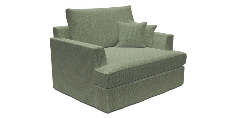 Slingsby Snuggler Fitted Cover Sofa in Two Tone Plain Biscuit.  Loose cover version available