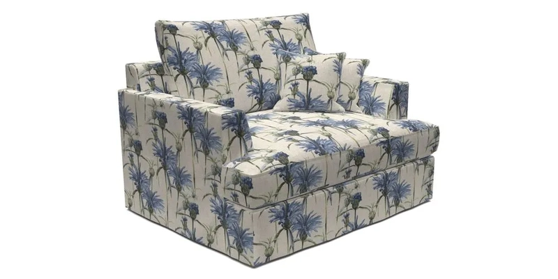 Slingsby Snuggler Fitted Cover Sofa in Two Tone Plain Biscuit.  Loose cover version available