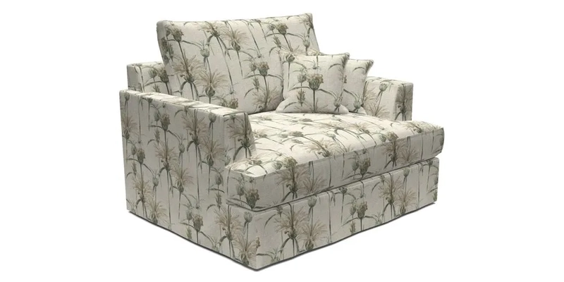 Slingsby Snuggler Fitted Cover Sofa in Two Tone Plain Biscuit.  Loose cover version available