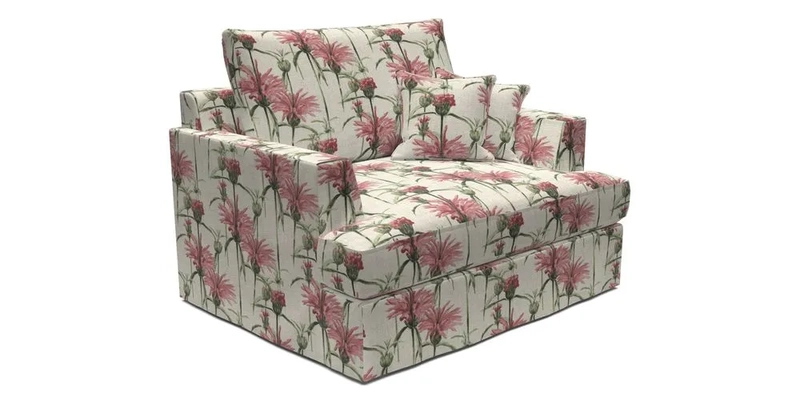 Slingsby Snuggler Fitted Cover Sofa in Two Tone Plain Biscuit.  Loose cover version available