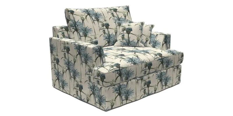 Slingsby Snuggler Fitted Cover Sofa in Two Tone Plain Biscuit.  Loose cover version available