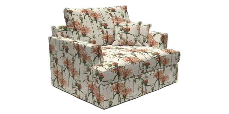 Slingsby Snuggler Fitted Cover Sofa in Two Tone Plain Biscuit.  Loose cover version available