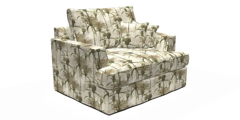 Slingsby Snuggler Fitted Cover Sofa in Two Tone Plain Biscuit.  Loose cover version available