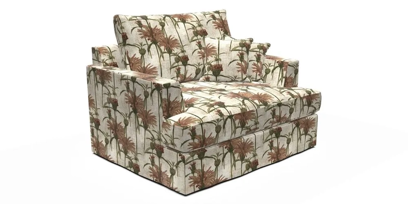 Slingsby Snuggler Fitted Cover Sofa in Two Tone Plain Biscuit.  Loose cover version available