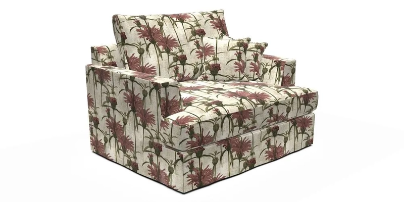 Slingsby Snuggler Fitted Cover Sofa in Two Tone Plain Biscuit.  Loose cover version available