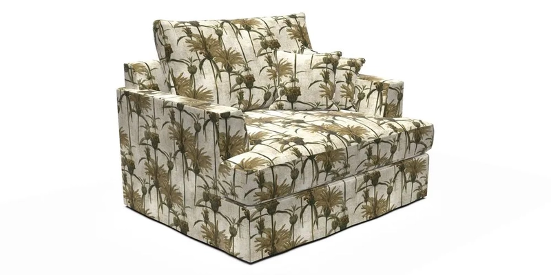 Slingsby Snuggler Fitted Cover Sofa in Two Tone Plain Biscuit.  Loose cover version available