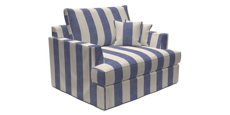 Slingsby Snuggler Fitted Cover Sofa in Two Tone Plain Biscuit.  Loose cover version available