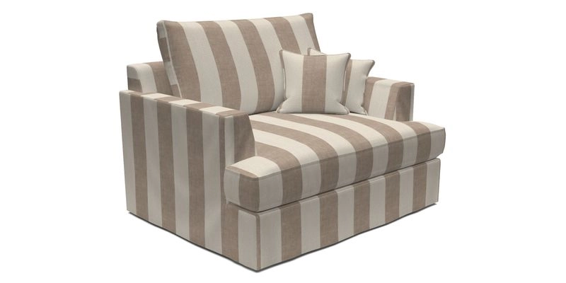 Slingsby Snuggler Fitted Cover Sofa in Two Tone Plain Biscuit.  Loose cover version available