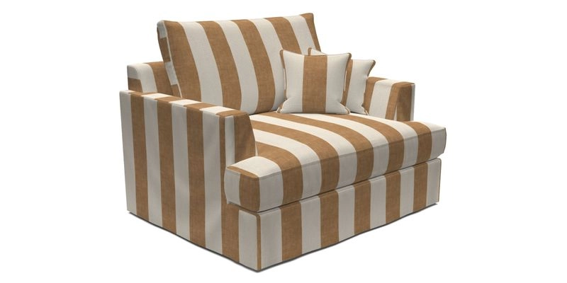 Slingsby Snuggler Fitted Cover Sofa in Two Tone Plain Biscuit.  Loose cover version available