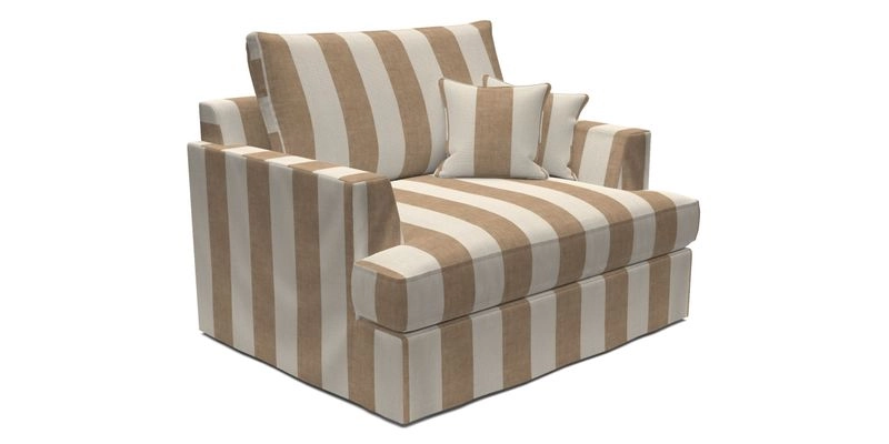Slingsby Snuggler Fitted Cover Sofa in Two Tone Plain Biscuit.  Loose cover version available