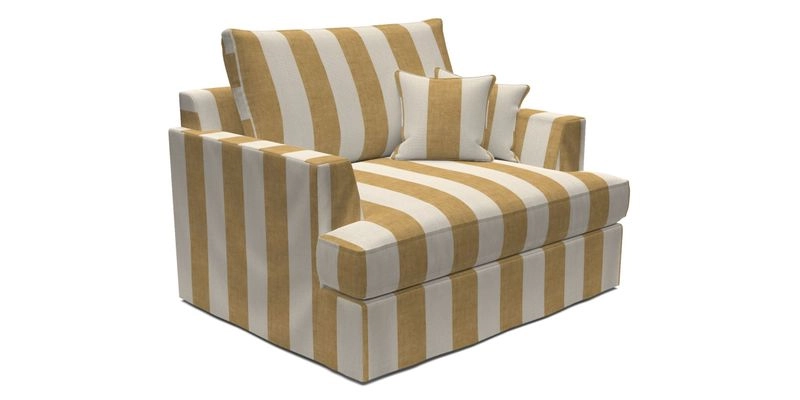 Slingsby Snuggler Fitted Cover Sofa in Two Tone Plain Biscuit.  Loose cover version available