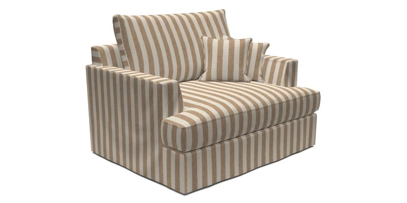 Slingsby Snuggler Fitted Cover Sofa in Two Tone Plain Biscuit.  Loose cover version available