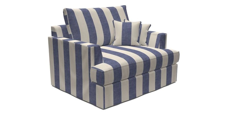 Slingsby Snuggler Fitted Cover Sofa in Two Tone Plain Biscuit.  Loose cover version available