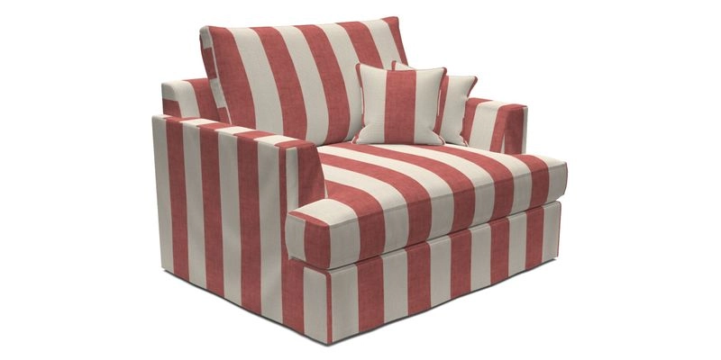 Slingsby Snuggler Fitted Cover Sofa in Two Tone Plain Biscuit.  Loose cover version available