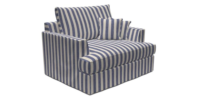 Slingsby Snuggler Fitted Cover Sofa in Two Tone Plain Biscuit.  Loose cover version available