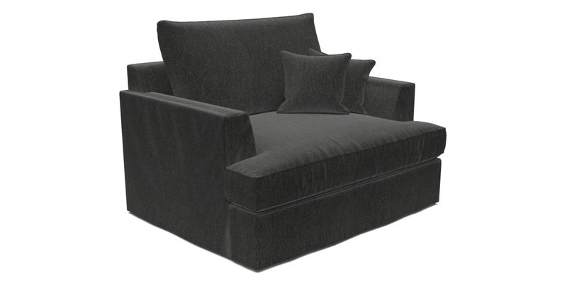 Slingsby Snuggler Fitted Cover Sofa in Two Tone Plain Biscuit.  Loose cover version available