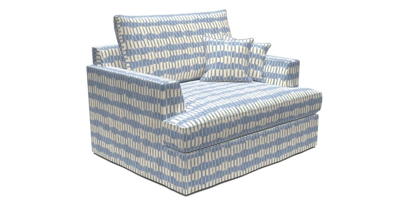 Slingsby Snuggler Fitted Cover Sofa in Two Tone Plain Biscuit.  Loose cover version available