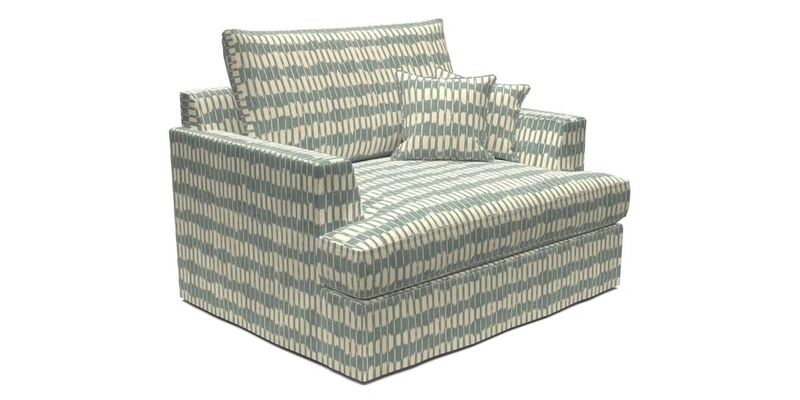 Slingsby Snuggler Fitted Cover Sofa in Two Tone Plain Biscuit.  Loose cover version available