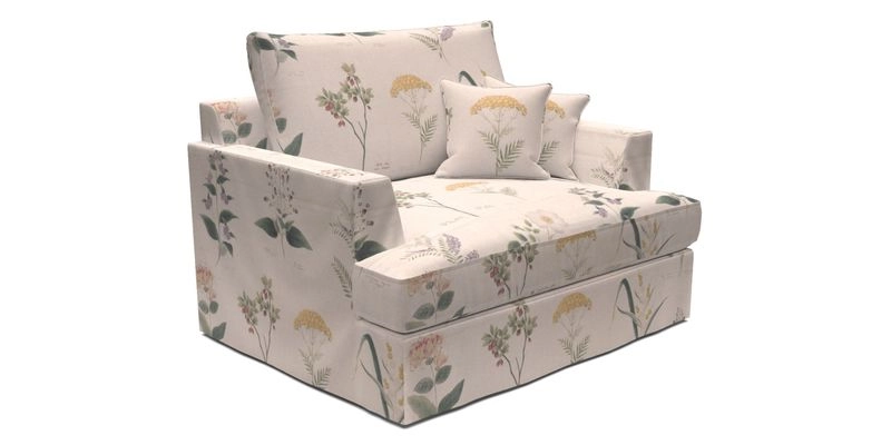 Slingsby Snuggler Fitted Cover Sofa in Two Tone Plain Biscuit.  Loose cover version available