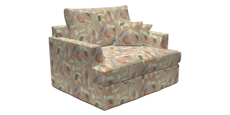 Slingsby Snuggler Fitted Cover Sofa in Two Tone Plain Biscuit.  Loose cover version available