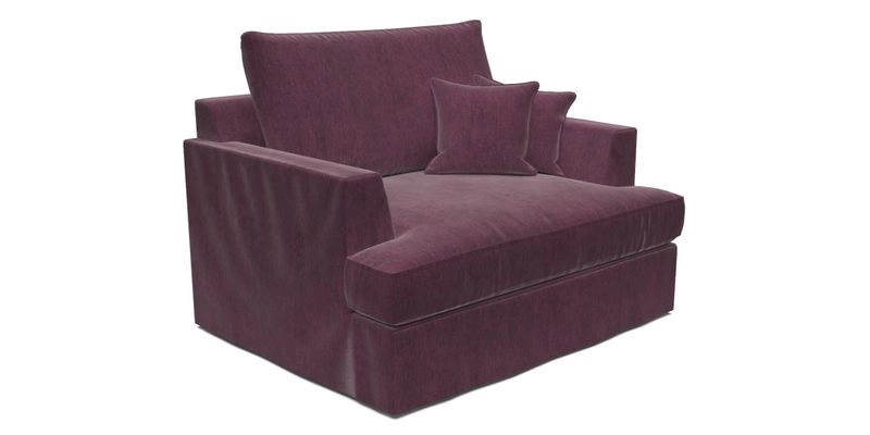 Slingsby Snuggler Fitted Cover Sofa in Two Tone Plain Biscuit.  Loose cover version available