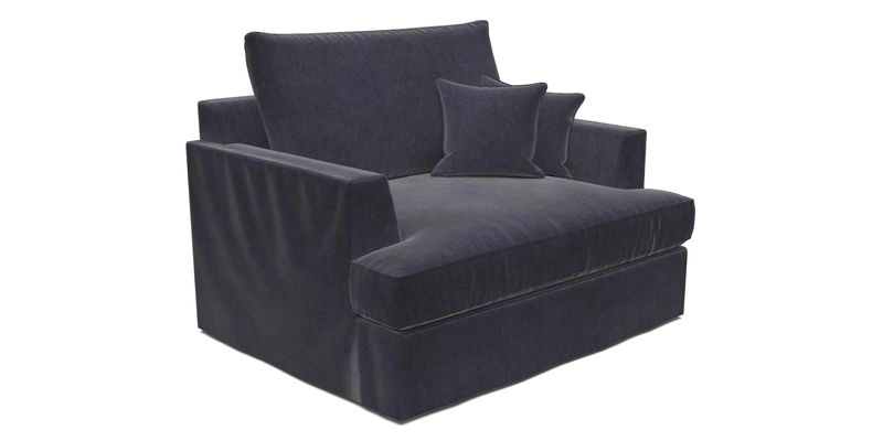 Slingsby Snuggler Fitted Cover Sofa in Two Tone Plain Biscuit.  Loose cover version available
