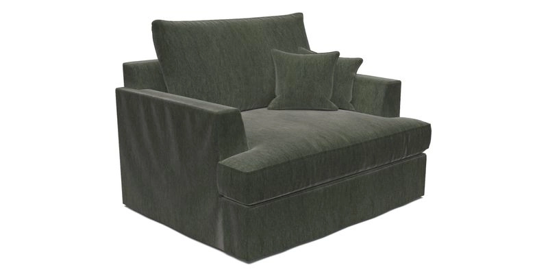 Slingsby Snuggler Fitted Cover Sofa in Two Tone Plain Biscuit.  Loose cover version available