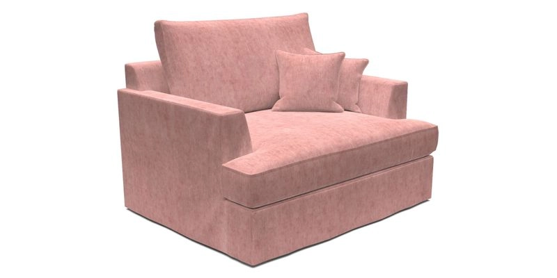 Slingsby Snuggler Fitted Cover Sofa in Two Tone Plain Biscuit.  Loose cover version available