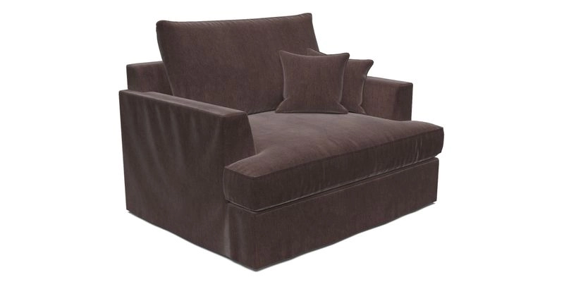 Slingsby Snuggler Fitted Cover Sofa in Two Tone Plain Biscuit.  Loose cover version available