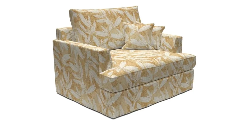 Slingsby Snuggler Fitted Cover Sofa in Two Tone Plain Biscuit.  Loose cover version available